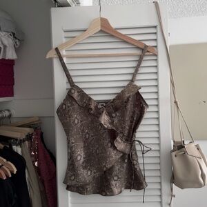 GAP Satin Floral Wrap Ruffle Cami Top – XS